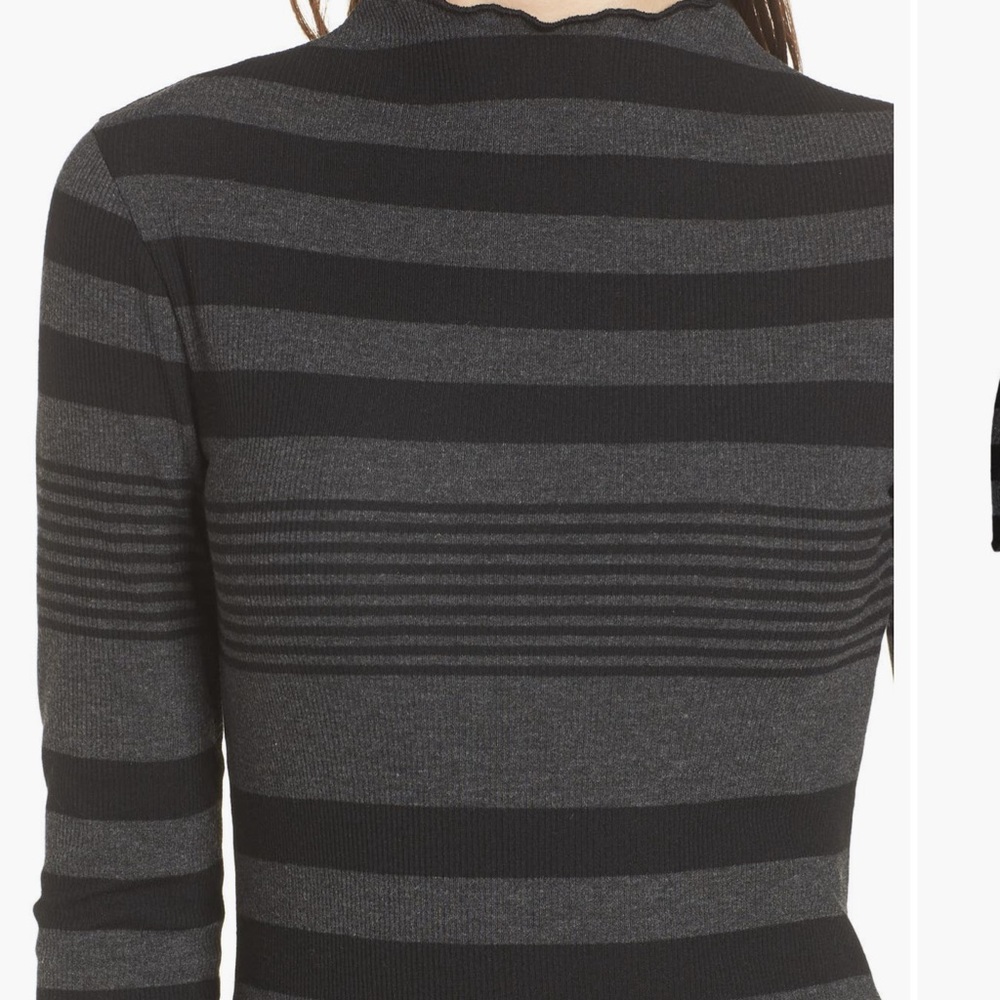 Socialite Nordstrom Black Gray Striped Mini Dress M - Picture 5 of 17